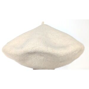 BERET BASQUE 100% Wool Beret Cream Retro Vtg Classic Excellent Gift